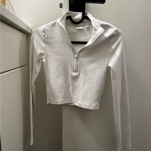 Sunday Best white zip-up cropped jacket